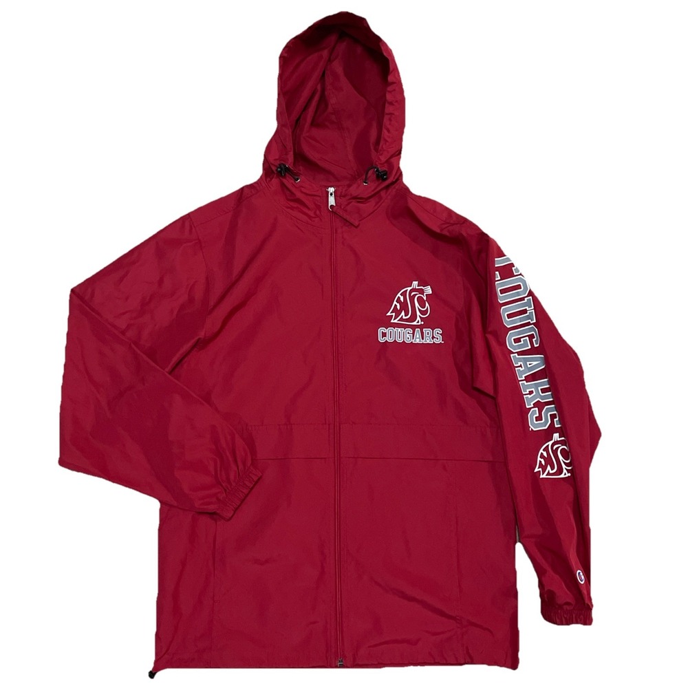 Champion Men's Washington State Cougars Small Full Zip Windbreaker Jacket